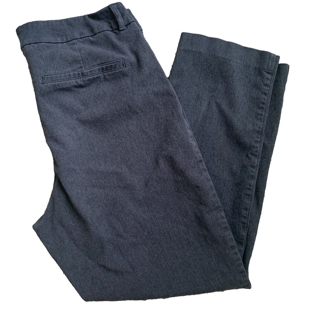 Old Navy Pixie Pants SZ 14 T Charcoal Gray High Rise Cotton Blend Skinny Ankle